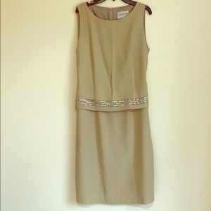 Merrytime Dress & dress coat with sheer appliqué.